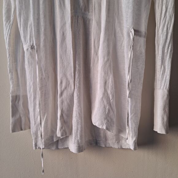 Club Monaco Open Front Cardigan Sweater Drawstring Waist White Women's Size XS - Picture 7 of 10